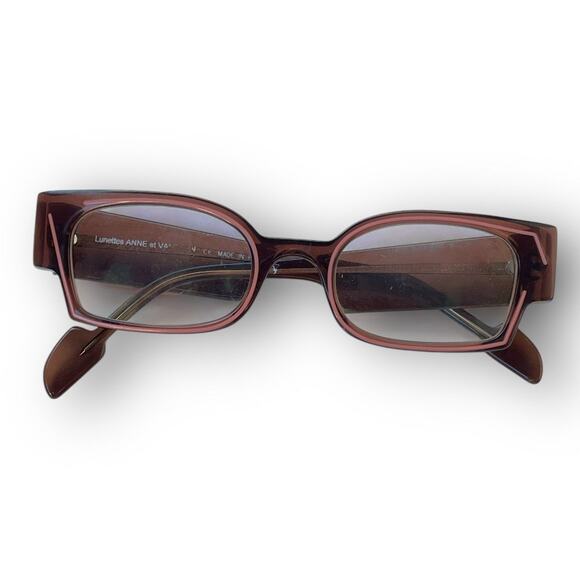Lunettes Anne Et Valentin Eyeglasses No Case Frames Only Brown Made In France - Picture 1 of 5